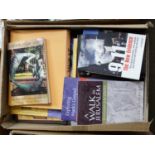 Box of mixed books to include 911, The New Evidence by Ian Henshall, A Walk in Jerusalem by John