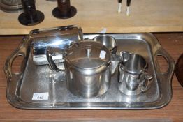 Old Hall steel tea set with tray