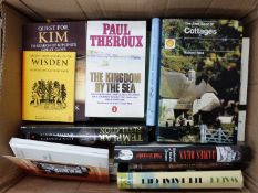 Box of mixed books to include The Templar Revolution, The Kingdom by the Sea by Paul Theroux