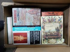 Box of mixed books to include The Great Medieval Civilisation and Weapons and Equipment of the