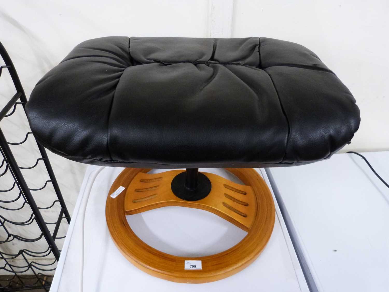 Modern leather upholstered footstool