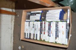 Box of X-Box and Playstation games