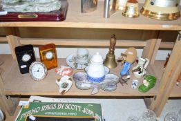 Mixed Lot: Various assorted ornaments, small bedside clocks and other items