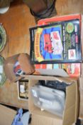 Mixed Lot: Die cast and Dinky toy guide books, small electric drill, manhole lifting tools etc