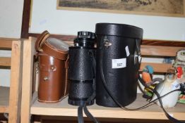 Carl Vietch binoculars 20 x 50 together with a further pair of Colmont binoculars 8 x 30