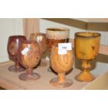 Mixed Lot: Polished stone and other goblets