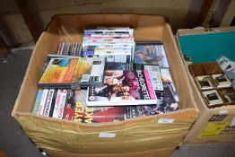 Large box of various assorted DVD's, CD's, Playstation games etc