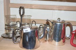 Mixed Lot: Various assorted silver plated wares to include a tea set