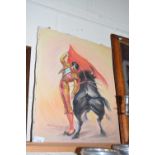Montalvan study of a Matador and Bull, oil on canvas, unframed