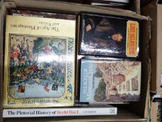 Box of mixed books to include The Pictorial History of WWI and Clash of Arms, The Worlds Greatest by