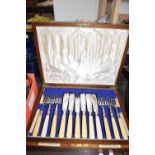Case of silver plated cutlery