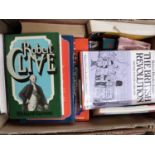 Box of mixed books to include The British Revolution, British Politics 1880-1939 etc