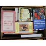 Box of mixed books to include Contemporary Parish Prayers by Frank Colquhoun and other religious