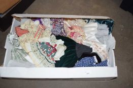 Box of dolls clothes