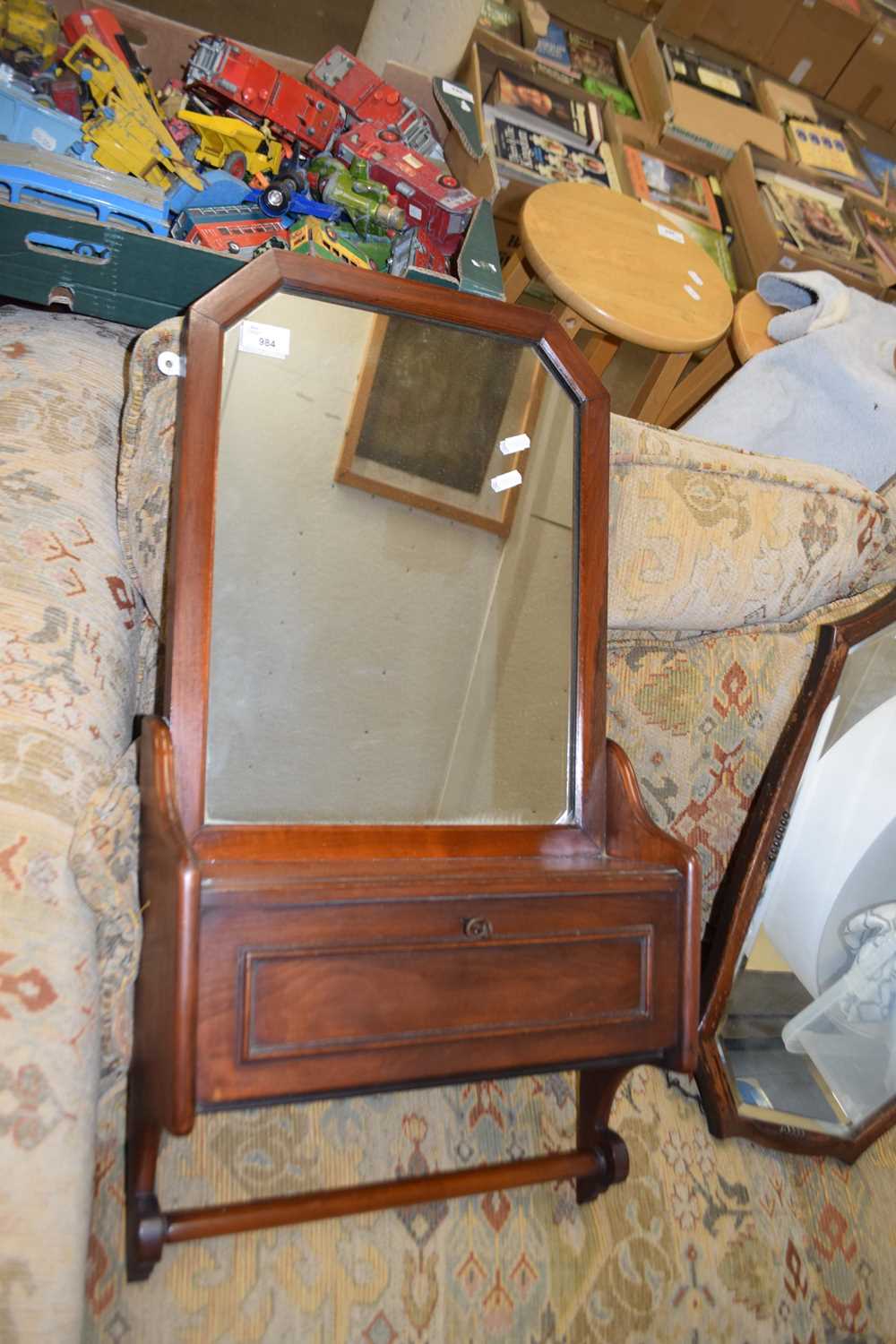 Wall mirror with storage base