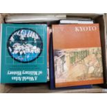 Box of mixed books to include a World Atlas of Military History by Arthur Banks, The Dictionary of