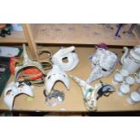 Various assorted modern masks and handcuffs