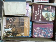 Box of mixed books to include In Search of the Dark Ages and Life in Revolutionary France etc