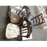 Three assorted kitchen chairs and a stool (4)