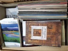 Box of mixed books and LP's