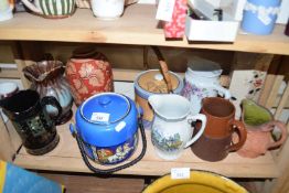 Mixed Lot: Various assorted decorated jugs, vases and tobacco jars