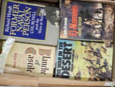 Box of mixed books to include Churchill and the Wars at Sea etc