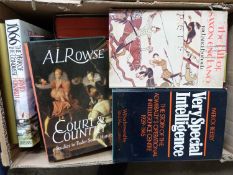 Box of mixed books to include The Fall of Saxon England etc