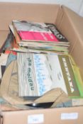Box of various assorted records and singles