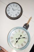 Two modern battery operated wall clocks