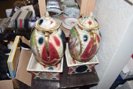 Pair of Royal Vienna vases with accompanying stands