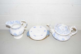Mixed Lot: 19th Century blue and white teapot and jug plus other assorted ceramics