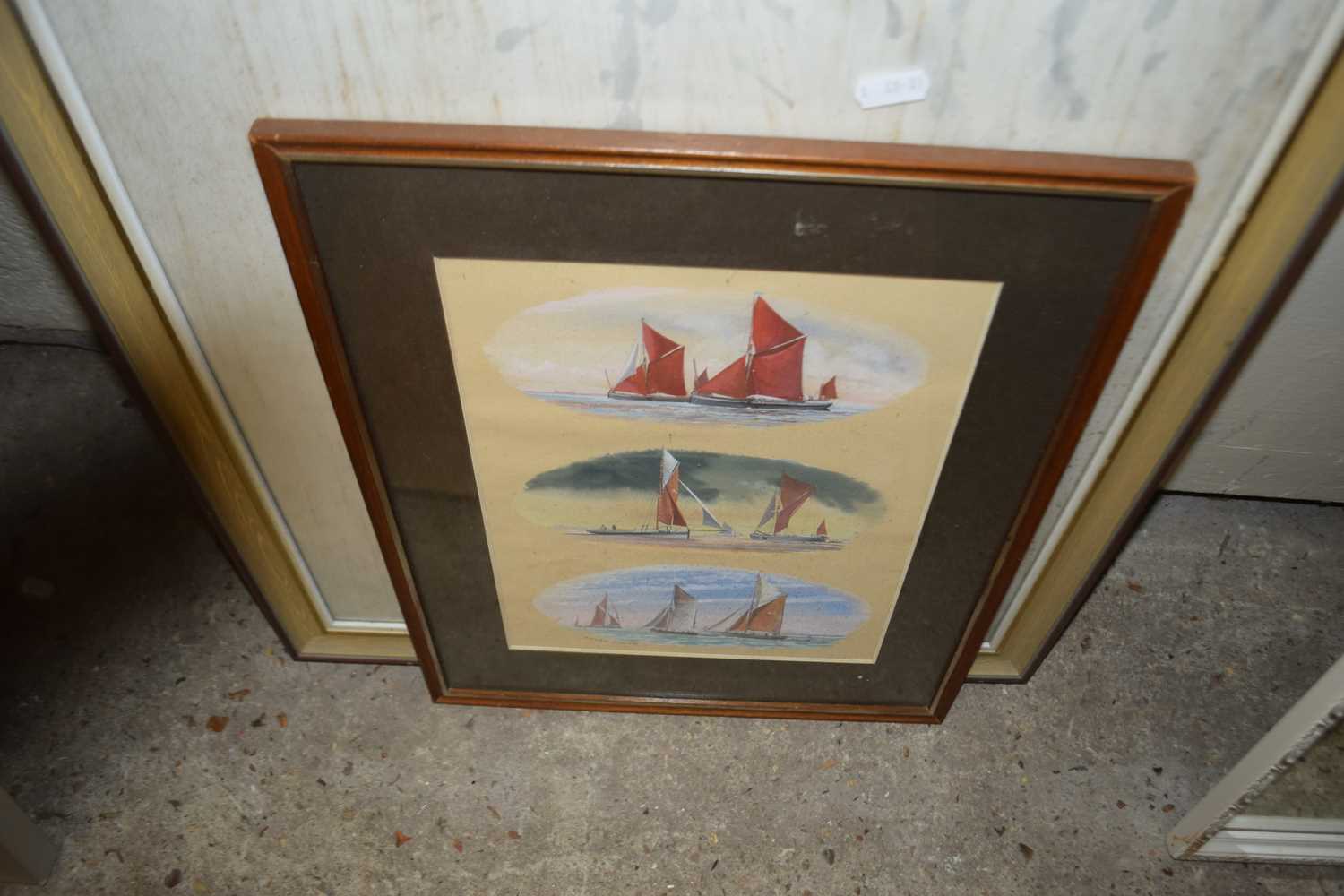 Group of various mixed pictures to include pencil portrait, various studies yachting scenes etc - Image 4 of 5