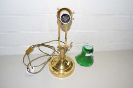 Reproduction adjustable desk lamp with green glass shade