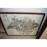 Reproduction framed plan of the City of Norwich