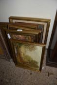 Mixed Lot: Five various oil studies, wood scenes by Barbara Carr