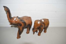 Two model elephants