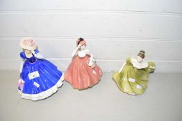 Mixed Lot: Royal Doulton figurine Lynne, Coalport figurine Flora, Royal Doulton figurine Mary (3)