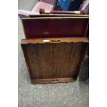 Mixed Lot: Two red painted serving trays and an accompanying stand together with a further square