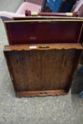 Mixed Lot: Two red painted serving trays and an accompanying stand together with a further square