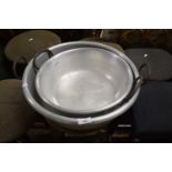 Two aluminium mixing bowls