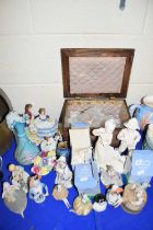 Large mixed lot, various assorted pin cushion dolls, porcelain flowers, various ornaments etc
