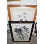 Three 20th Century Chinese floral prints, framed and glazed
