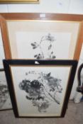 Three 20th Century Chinese floral prints, framed and glazed