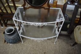 Metal and glass two tier table