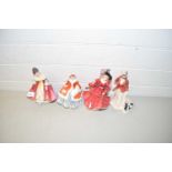 Collection of four various Royal Doulton figurines to include Southern Belle and others