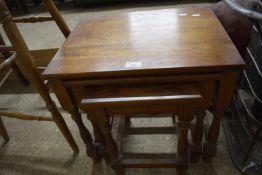 Nest of three oak tables