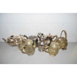 Various assorted silver plated and other teapot