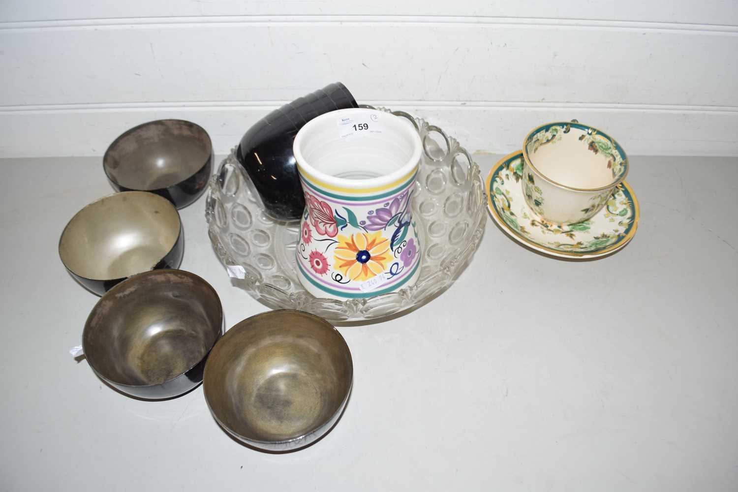 Poole Pottery vase, Masons cup and saucer, modern Oriental lacquered finish bowls etc