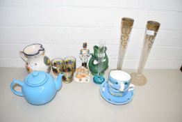 Mixed Lot: Various glass vases, assorted ceramics etc