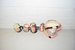 Mixed Lot: Royal Doulton character jugs to include Michael Dalton, signed to base, Falstaff,